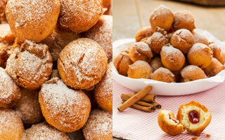 Bolinho de chuva recheado com doce de leite